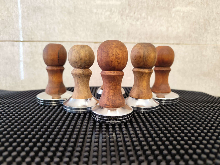 تمپر قهوه دسته چوبی کلاسیک | Coffee Tamper Wooden Handle Chrome Base