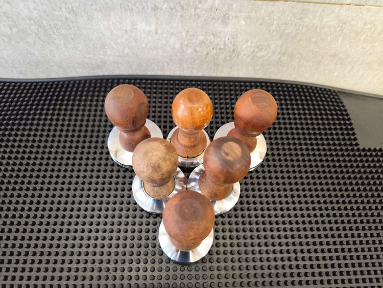 تمپر قهوه دسته چوبی کلاسیک | Coffee Tamper Wooden Handle Chrome Base
